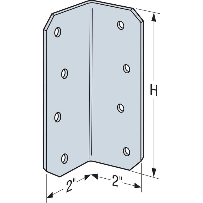 Corner Brace  2 in. x 6 in. ML26Z 12-Gauge ZMAX Galvanized Medium L Angle 