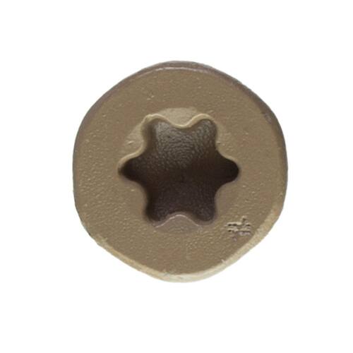 Flat Head, Deck-Drive DSV Wood Screw, T25, #10 x 4 in., Quik Guard, Tan, 50-Pack