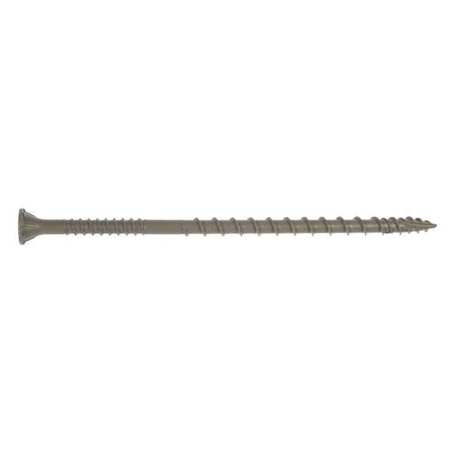 Flat Head, Deck-Drive DSV Wood Screw, T25, #10 x 4 in., Quik Guard, Tan, 50-Pack