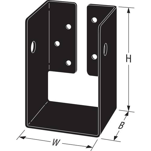 Joist Hanger 4x6 in. Concealed-Flange ZMAX Outdoor Accents Heavy Black