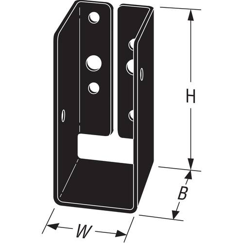 Joist Hanger 2x4 in. Concealed-Flange ZMAX Outdoor Accents Light  Black