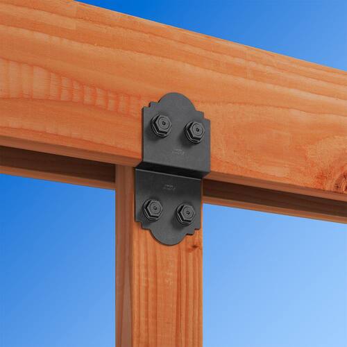 Outdoor Accents Mission Collection Black Powder-Coated Deck Joist Tie for 2x Nominal Lumber, 5 in. ZMAX