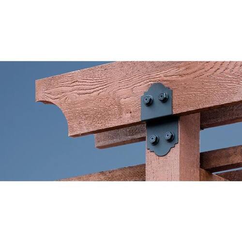 Outdoor Accents Mission Collection Black Powder-Coated Deck Joist Tie for 2x Nominal Lumber, 5 in. ZMAX