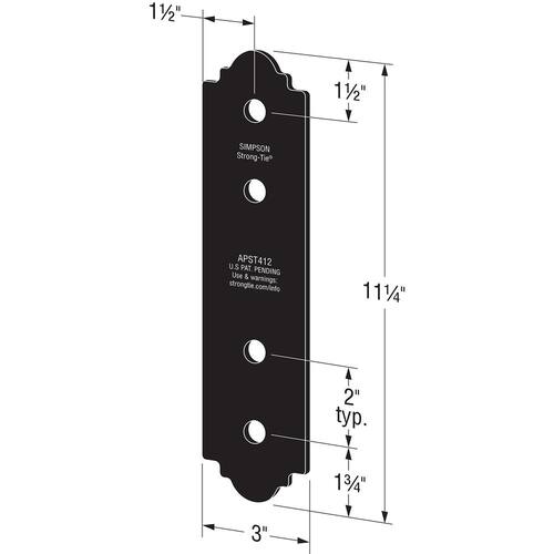 Metal Strap ZMAX Galvanized 12-Gauge Black