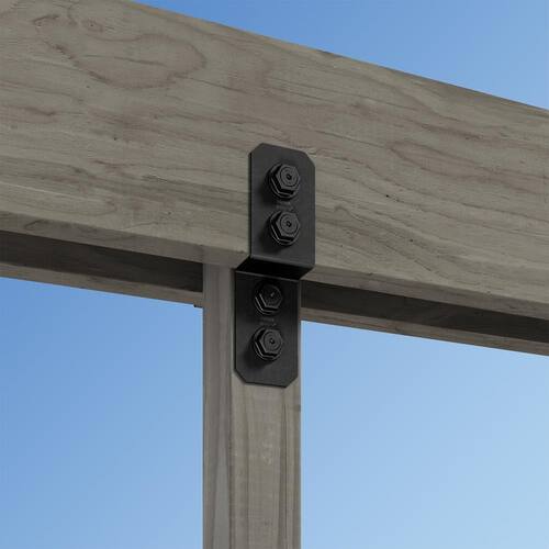 Outdoor Accents Avant Collection Black Powder-Coated Deck Joist Tie for 2x Nominal Lumber, 3 in. ZMAX