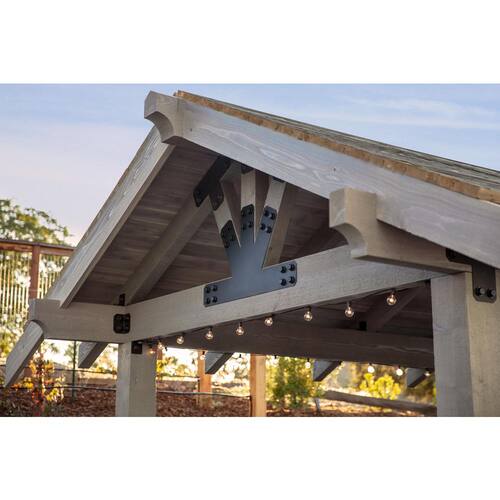 Outdoor Accents Avant Collection ZMAX, Black Powder-Coated L Strap for 6x6 Lumber