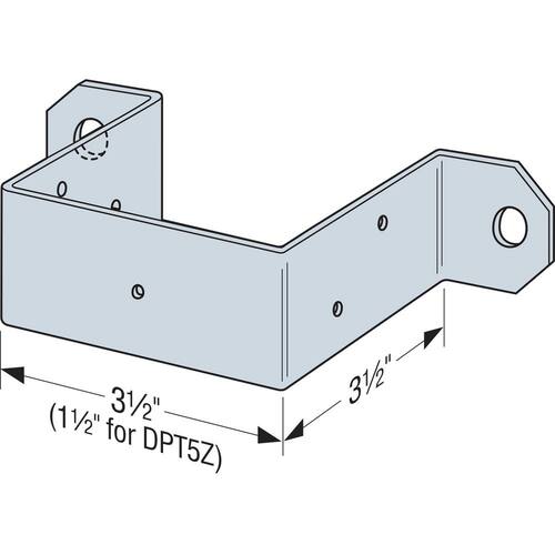 DPTZ ZMAX Deck Post Tie for 4x4 Nominal Post, , , Galvanized