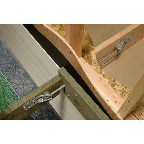 DTT ZMAX Deck Tension Tie for 2x Nominal Lumber with Screws (2-Pack), 1-1/2 in. SDS, , Galvanized