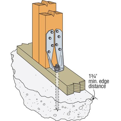 DTT ZMAX Deck Tension Tie for 2x Nominal Lumber with Screws (2-Pack), 1-1/2 in. SDS, , Galvanized