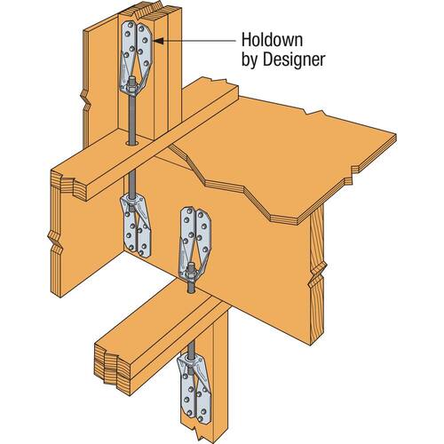 DTT ZMAX Deck Tension Tie for 2x Nominal Lumber with Screws (2-Pack), 1-1/2 in. SDS, , Galvanized