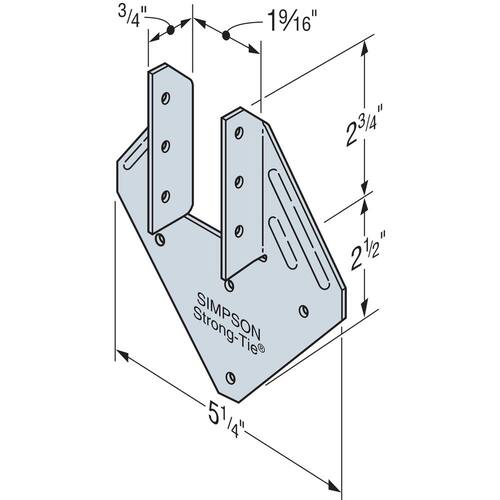 H1 ZMAX Hurricane Tie, , 18-Gauge, Galvanized