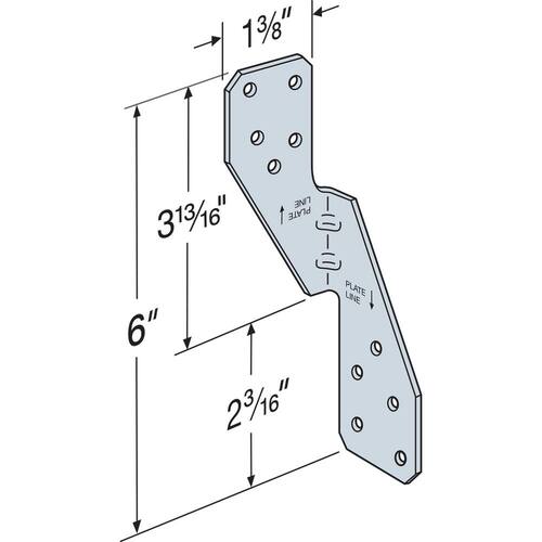 Metal Strap Hurricane Tie  Galvanized 18-Gauge H2.5A