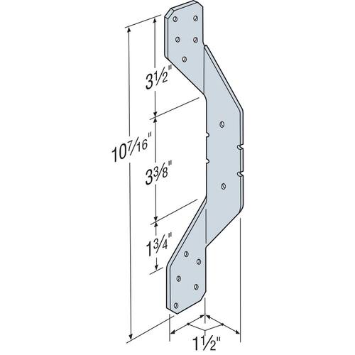 Metal Strap Hurricane Tie  Galvanized 18-Gauge H2A