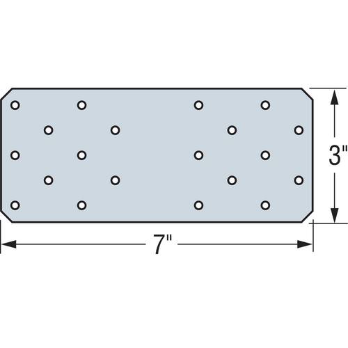 HTP Heavy Tie Plate, 3 in. x 7 in. ZMAX, , Galvanized