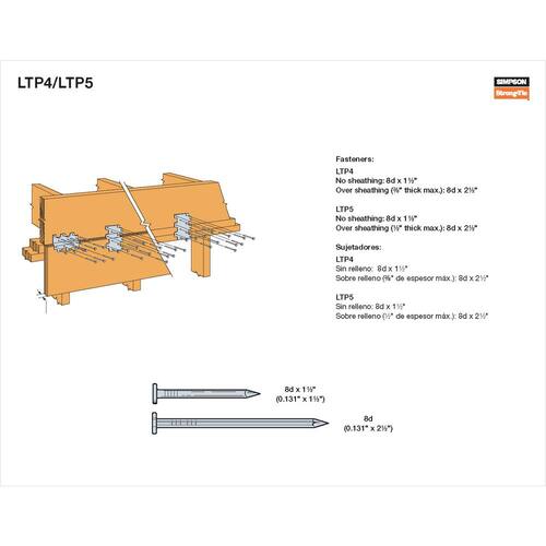 LTP Lateral Tie Plate, 3 in. x 4-1/4 in. Galvanized, , Galvanized