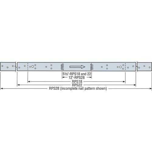 Metal Strap Retrofit Strap Tie 18-5/16 in. Galvanized 16-Gauge RPS