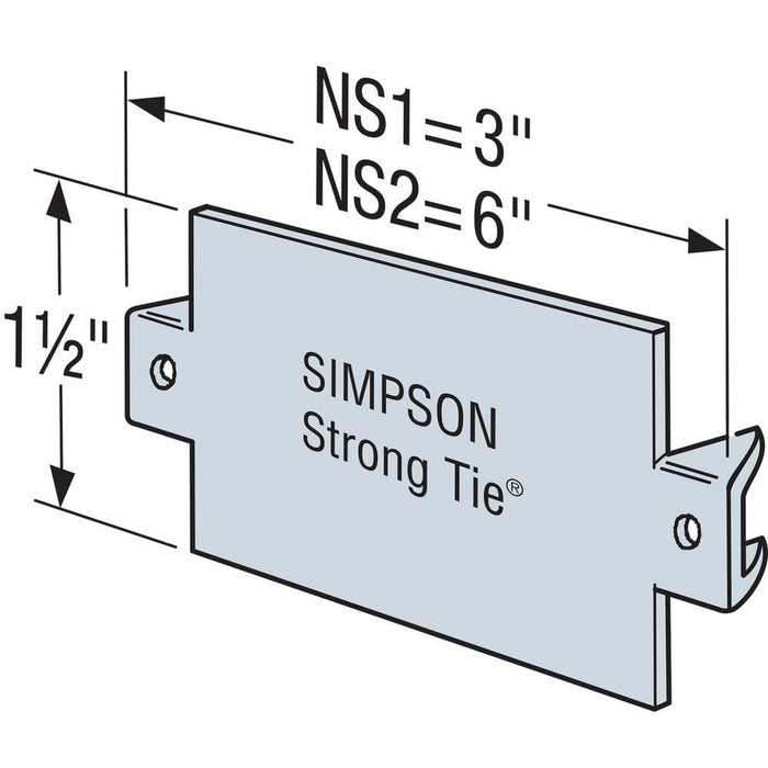 Nail Plate 1-1/2 in. x 3 in. Strong-Tie Nail Stop Galvanized NS 5