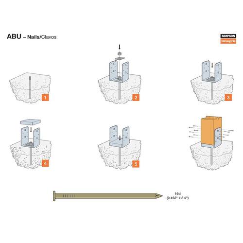 Adjustable Standoff Post Base for 4x4 Nominal Lumber, ZMAX Galvanized ABU