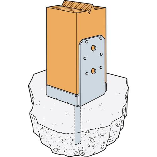 Adjustable Standoff Post Base for 4x4 Nominal Lumber, ZMAX Galvanized ABU