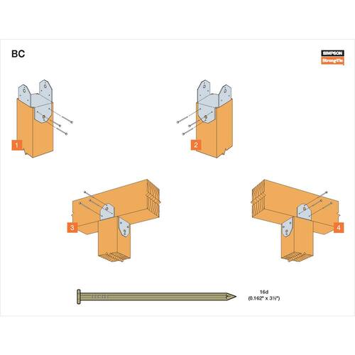 Post Cap for 4x Nominal Lumber, Galvanized BC