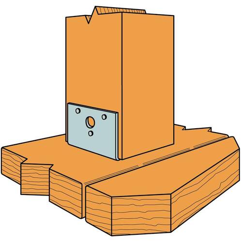 Post Base for 4x Nominal Lumber, ZMAX Galvanized BC