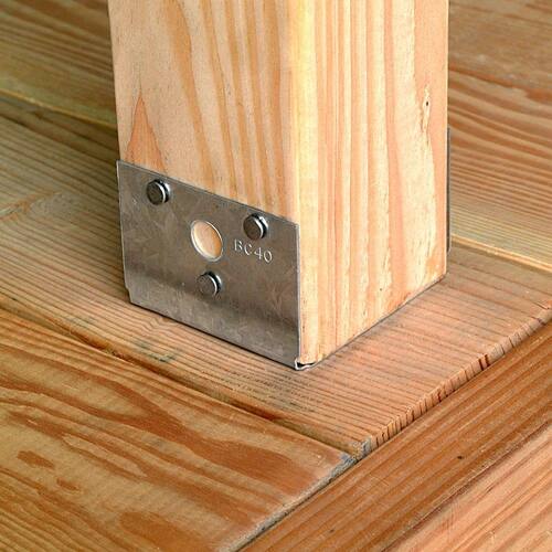 Post Base for 4x Nominal Lumber, ZMAX Galvanized BC