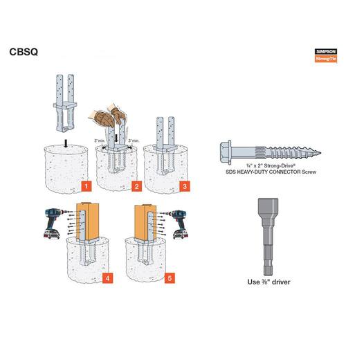 Post Brackets Standoff Column 6x6 Galvanized CBSQ