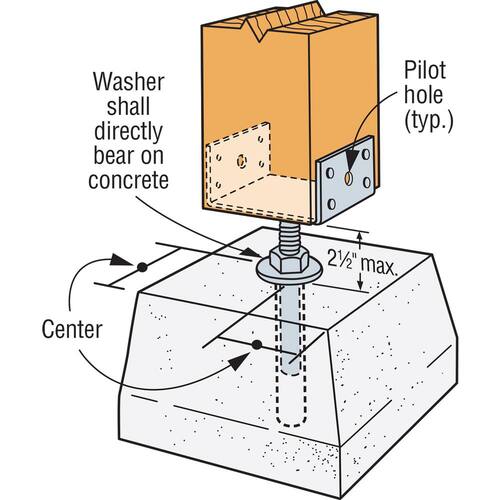 Pier-Block Elevated Post Base for 4x4 Nominal Lumber, Hot-Dip Galvanized EPB