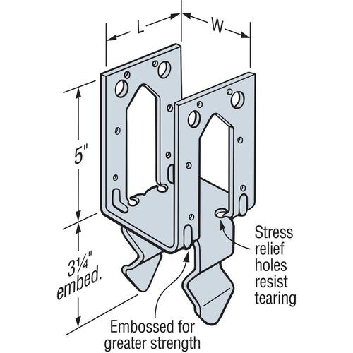 Non-Standoff Post Base for 4x4 Nominal Lumber, ZMAX Galvanized PB