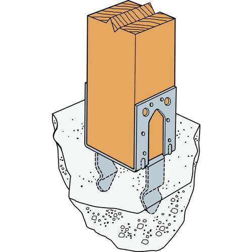 Non-Standoff Post Base for 4x4 Nominal Lumber, ZMAX Galvanized PB