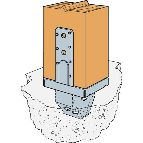 Standoff Post Base for 4x6 Nominal Lumber, Galvanized PBS