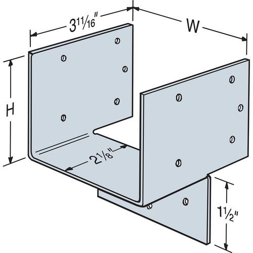 Post Brackets Header Hanger 4x ZMAX Galvanized HH