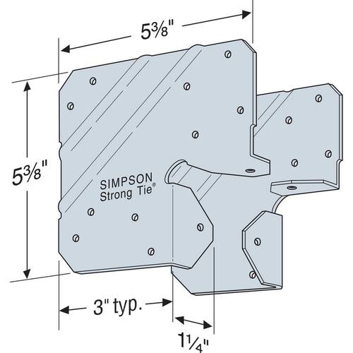 End Post Cap for 4x Nominal Lumber, ZMAX Galvanized LCE