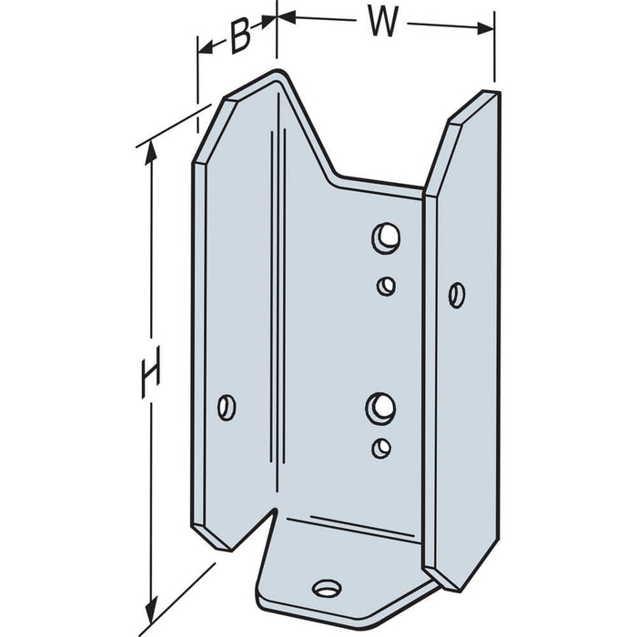 Wood Connector 2 in. x 4 in. Strong-Tie Fence Rail Bracket Galvanized FB 8