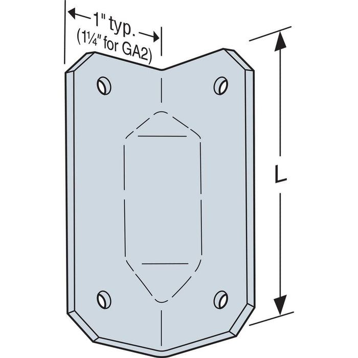Wood Connector 3-1/4 in. Strong-Tie Gusset Angle Galvanized GA 3