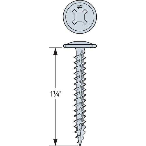 Wood Screw #8 x 1-1/4  in. Wafer Head Phillips Zinc Plated (100-Pack)