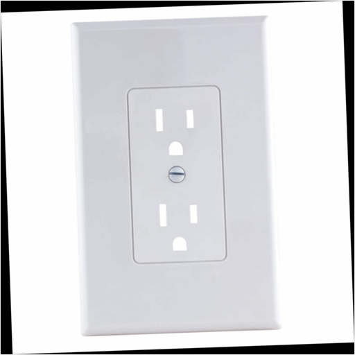 Wall Plate Cover-up 1-Gang Duplex Midway/Maxi Sized Plastic White (Smooth Finish)