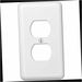 Wall Plate 1-Gang Smooth White Duplex Outlet Metal (1-Pack)