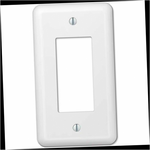 Steel Wall Plate 1-Gang White Rocker 1pc.