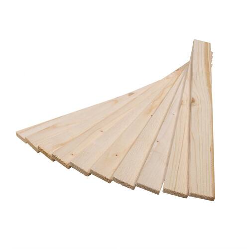 White Wood Plank 3/8 in. x 1-1/2 in. x 18 in. (10-Pack)