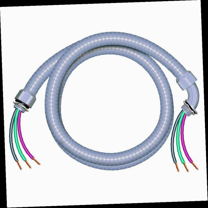 Flexible Non-Metallic PVC Conduit Cable Whip 1/2 in. x 6 ft. 10/3 Ultra-Whip Liquidtight