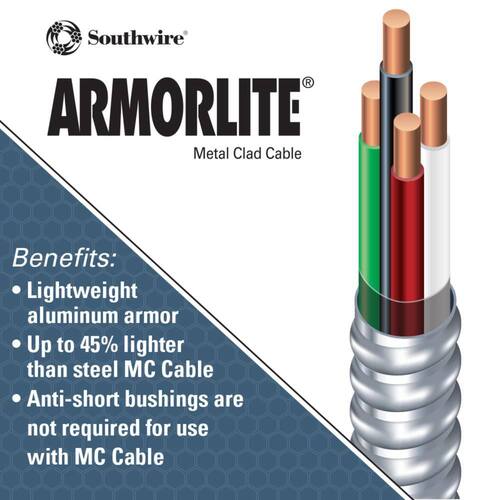 Armored Cable 14/3, 25 ft. Solid CU MC