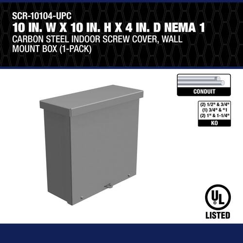 Wall Mount Box 10 in. H x 4 in. W x 10 in. D Carbon Steel Gray Screw-Cover N3R (1-Pack)