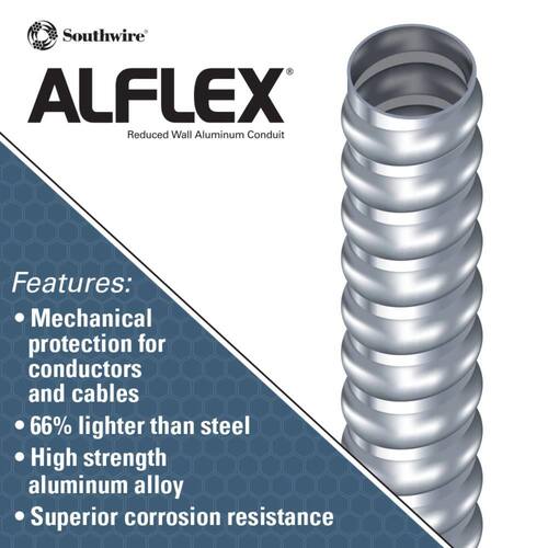 Alflex RWA Metallic Aluminum Flexible Conduit 3/8 in. x 100 ft