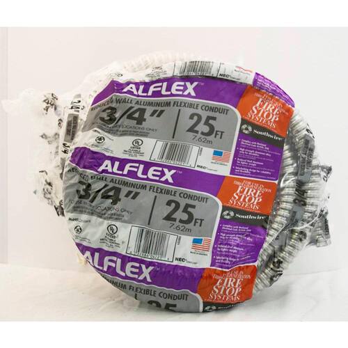 Alflex RWA Metallic Aluminum Flexible Conduit 3/4 in.x  25 ft