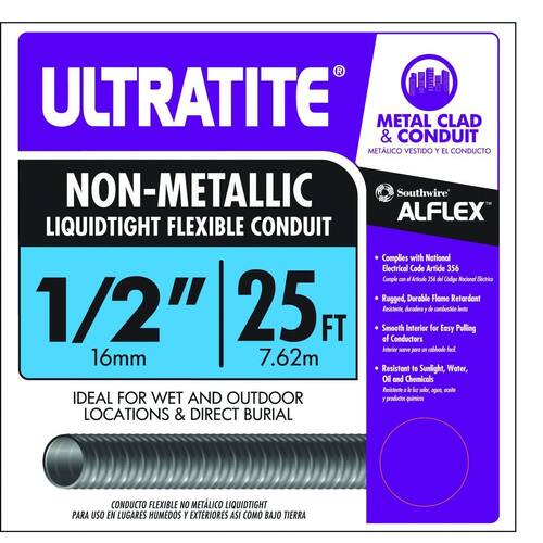 PVC Conduit  Ultratite Liquidtight Flexible Non-Metallic 1/2 in. x 25 ft 1