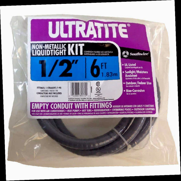 x ft. Ultratite Liquidtight Flexible Non-Metallic PVC Conduit Whip 1/2 in. 6