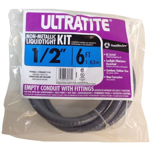 PVC Whip Conduit Ultratite Liquidtight Flexible Non-Metallic 1/2 in. x 6 ft