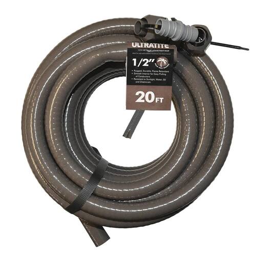 Ultratite Liquidtight Flexible Non-Metallic PVC Conduit with  2 Straight Fittings 1/2 in. x 20 ft