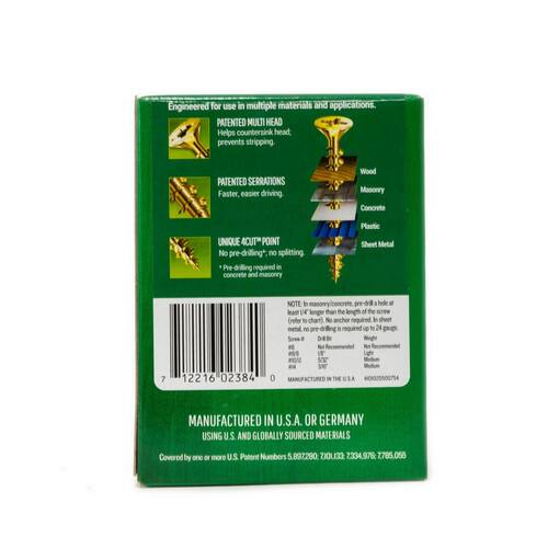 Wood Screw #10 x 3  in. Flat Head Phillips Yellow Zinc-plated (72-Pack)